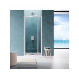 Porte de Douche Pivotante AMERICA 77 - 85 Blanc - B6836