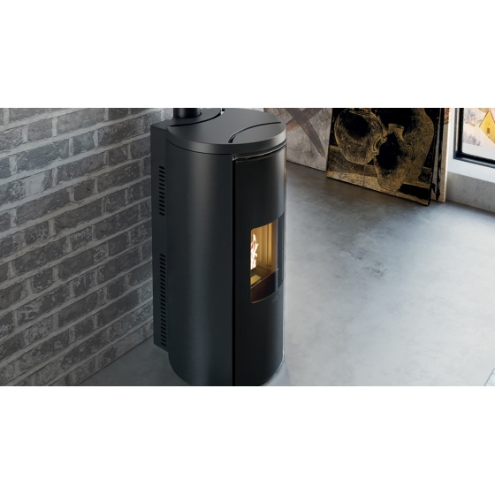 Poêle pellet étanche Edilkamin CELIA Air Tight Plus 9,6 Kw acier noir 810350