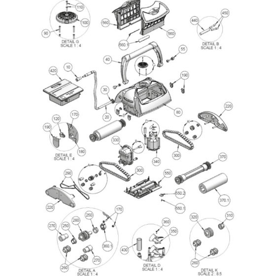 Chenille (N°300) pour robot VIRTUOSO 300 ZKVI131- Pièce