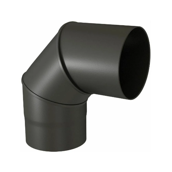 Coude 90° lisse émail noir mat Ten épaisseur 0.7 mm