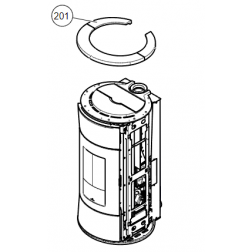 Top céramique postérieur blanc gauche N°201 pour Edilkamin Cherie Evo - R1128030