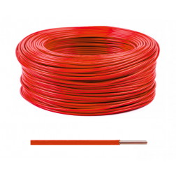 Fil électrique rigide HO7VU rouge 1 x 1.5 mm² - 100 mètres