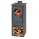 Poêle à bois acier Evros 7Kw avec range bûches - EVROS7