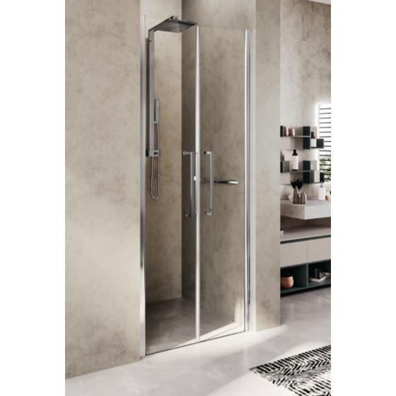 Porte de douche battantes Novellini Young 2B 117 à 121 cm blanc mat - Y22B117-1U