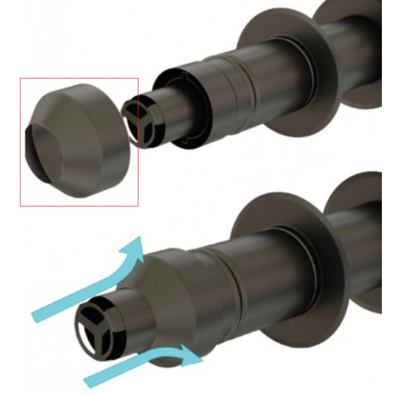 Déflecteur Anti - vent pour Terminal BIOTEN Ø 80 / 125 mm - 477680